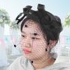 Wedding Women Net Mesh Bridal Face Veil Hats Brides Fascinator Headwear Hair Accessory(Black)