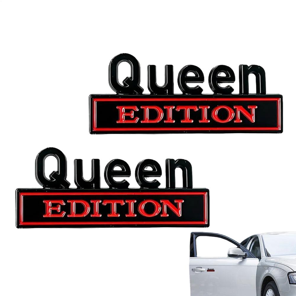 

Queen Edition 3D Sticker 2 Pieces Metal 3D Waterproof Bumper Decals Queen Edition Metal Car Emblem For Trucks SUVs Motorcycle