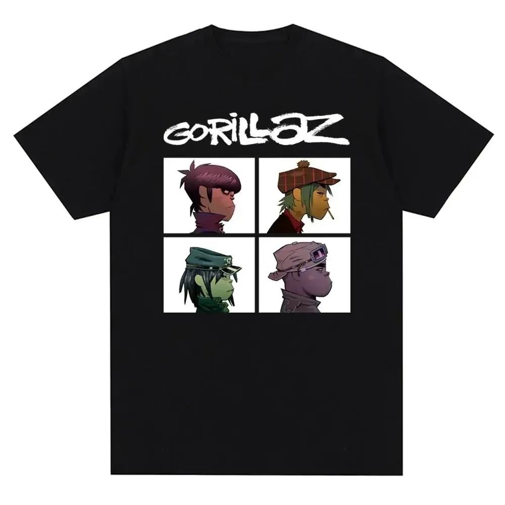 Music Band Gorillazs Punk Rock Print T Shirt 90s Casual Fashion Short Sleeve  T Shirt Unisex
