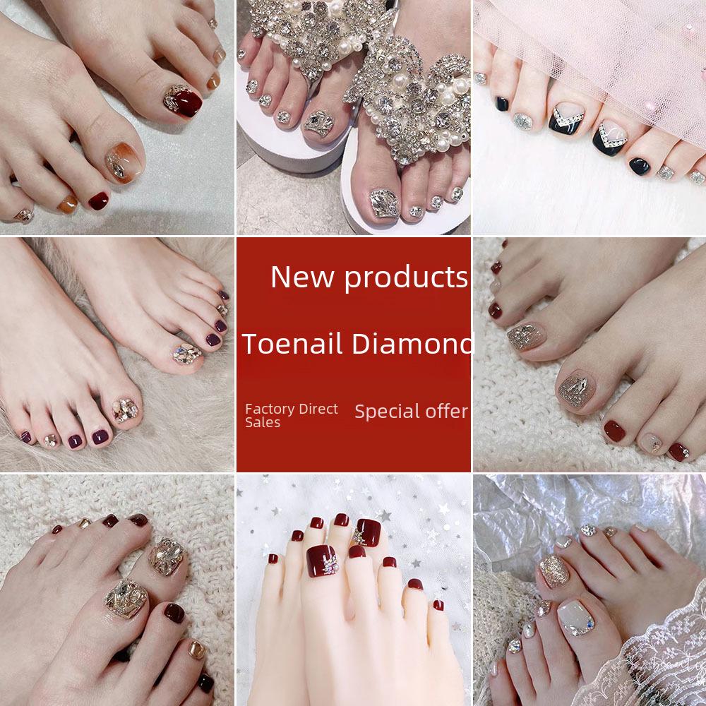 

Handmade Waterproof Toenail Tips with Diamond Finish