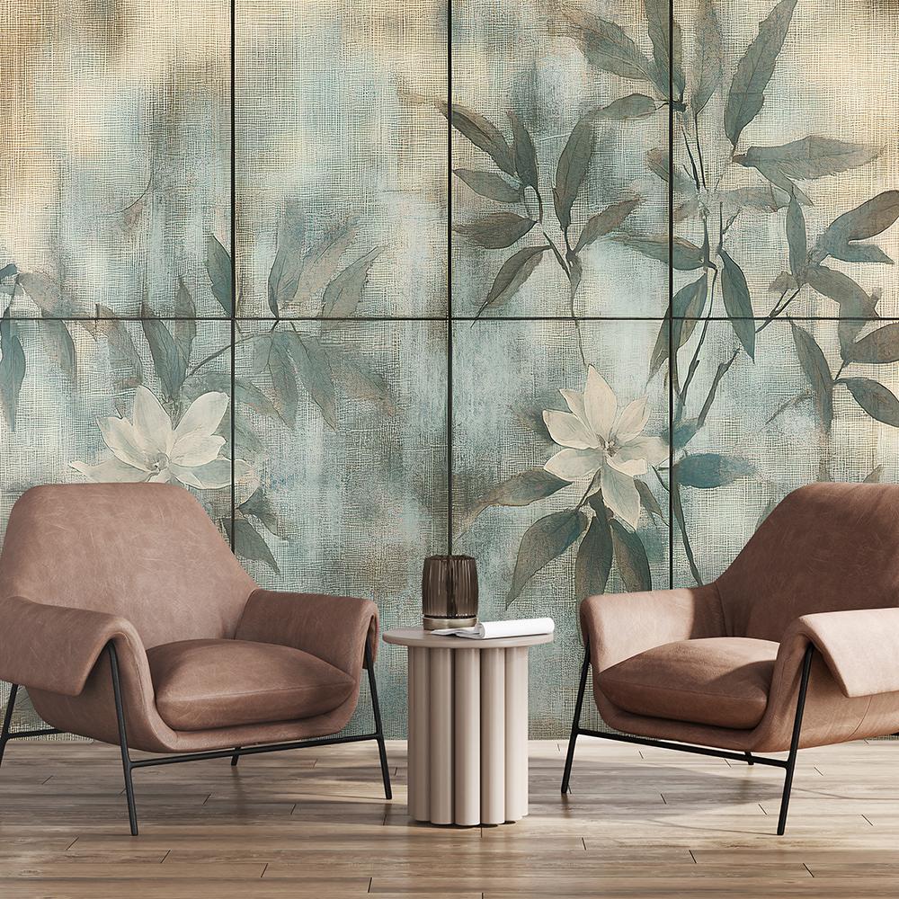 Wallpaper Plant shoots and flowers pastel background