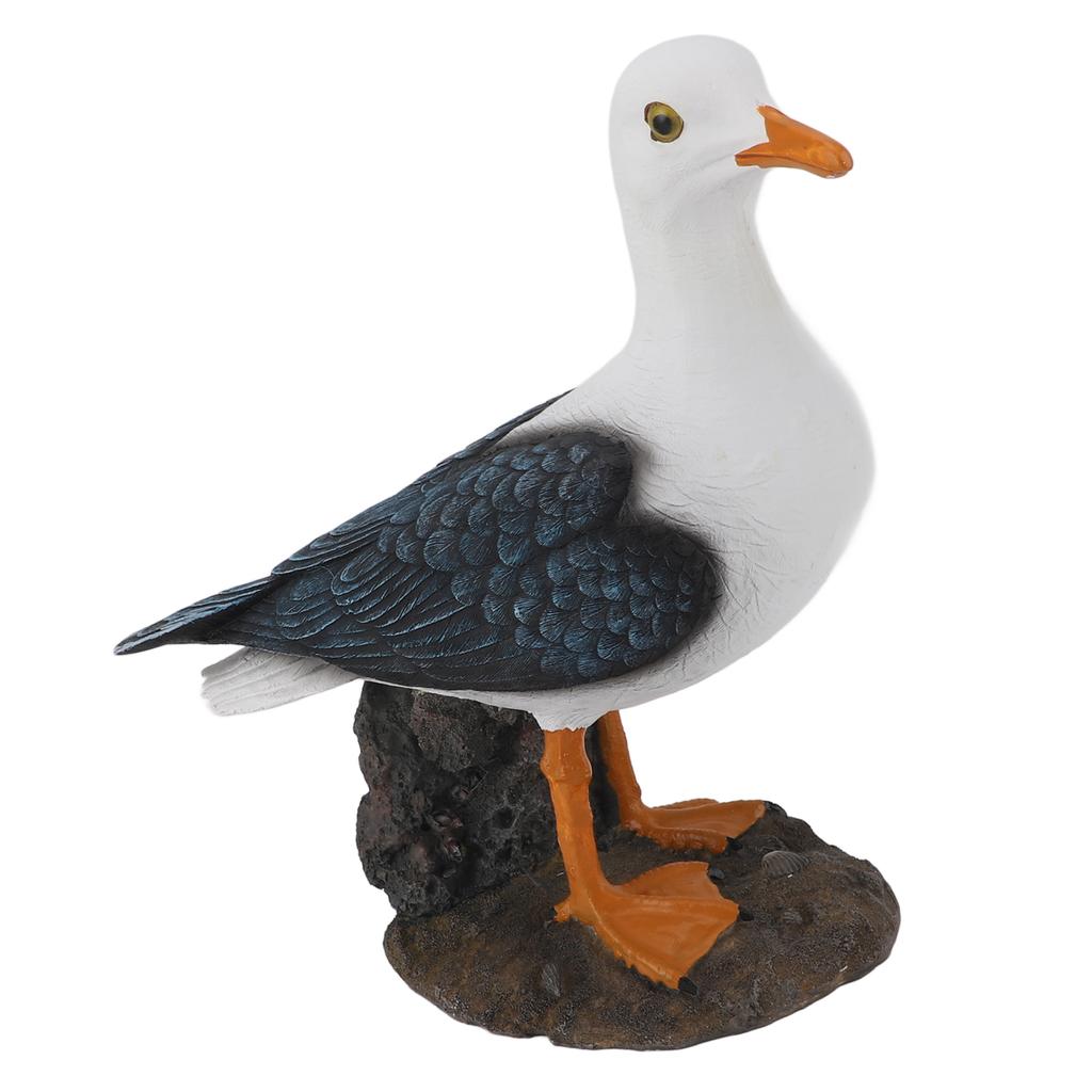 Resin Seagull Statue Sea Bird Figurine Mediterranean Style Ornament for Home Landscape Office Decoration