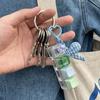 Colorful 4-Button Keyboard Keychain Clickable Mechanical Keyboard Fingertip Pendant  Gift
