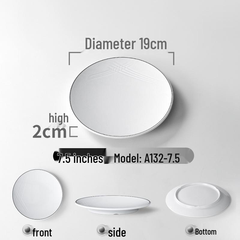 Melamine Imitation Porcelain Round Dinner Plate - Durable Restaurant and Buffet Dish