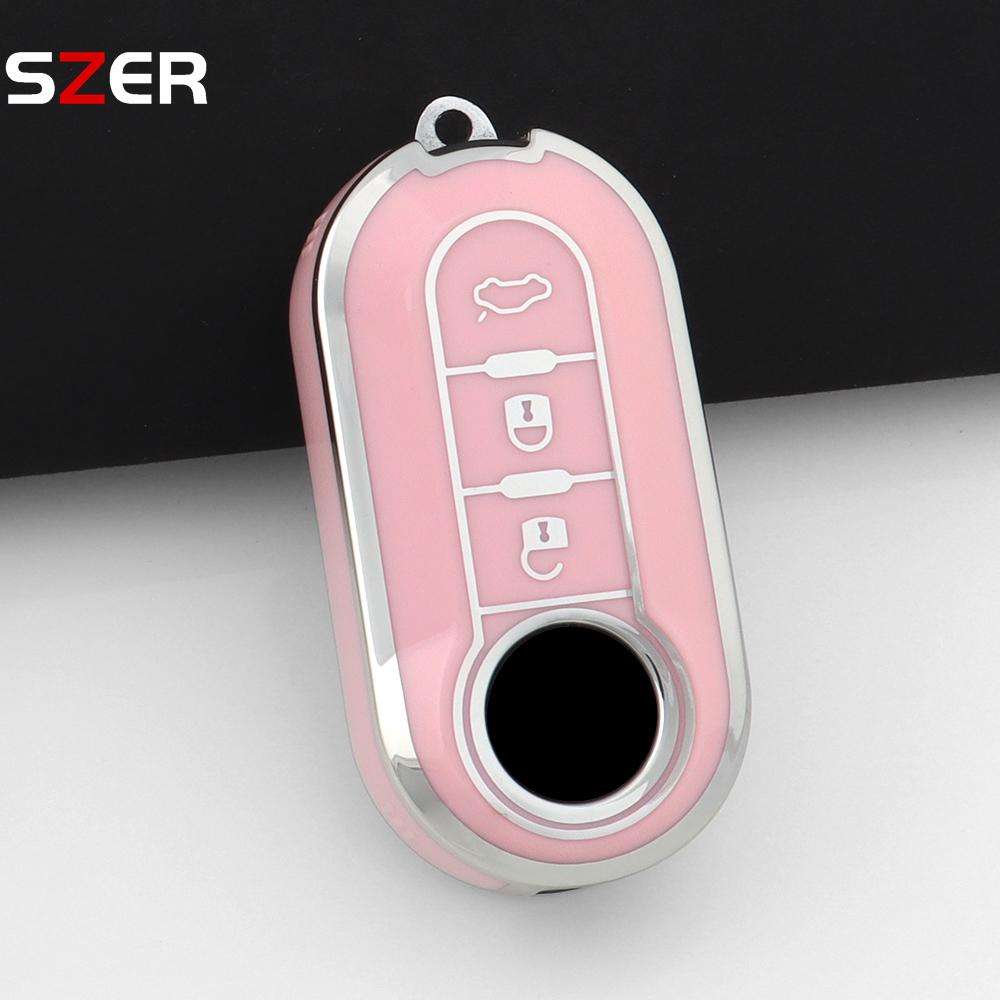 New Tpu Car Key Case Cover For Fiat 500 Ducato Panda 500L Punto Lancia Musa For Citroen Jumper For Peugeot Boxer Protected Fob