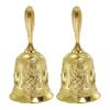 PATIKIL Set of 2 Dinner Bells, Antique Engraved Metal Hand Bells, for Dinner Service, Church, Weddings, and Christmas, Gold