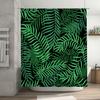 Tropical Plant Pattern Shower Curtain Green Leaves Design For Bathroom Decor