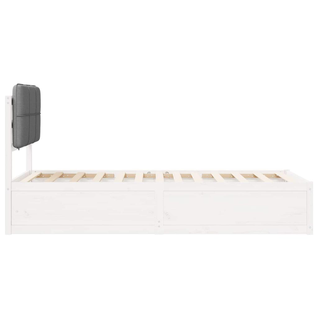 Bed Frame with Upholstered Headboard Light Grey 75 x 190 cm