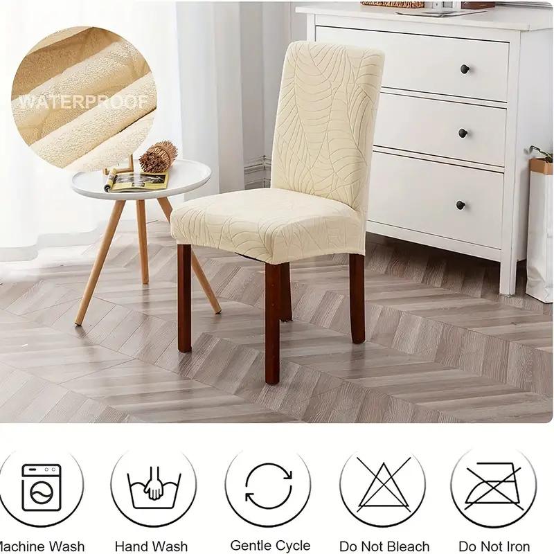 Waterproof Chair Cover Stretch Dining Kitchen Wedding Jacquard Spandex Hotel Banquet Elastic Anti-Dirty Removable Chair Slipcove