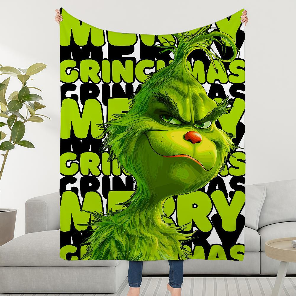 Blanket Throw Film Super Cosy Plush Living Room Christmas G-GrinchS Sofa Couch Childish Birthday The Gifts