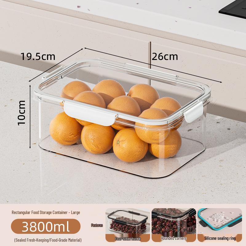 Large Capacity Transparent Food-Grade Storage Box for Fridge & Freezer