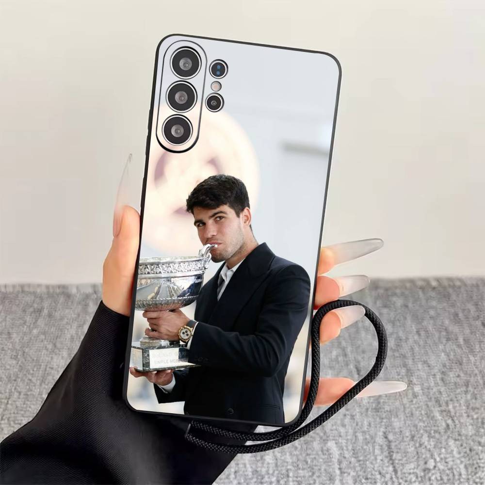 

C-Carlos Alcaraz Phone Case Black Silicone Soft For Samsung S25,S24,S21,S22,S23,S30,Ultra,S20,Plus,Fe,Lite Samsung S26ULTRA