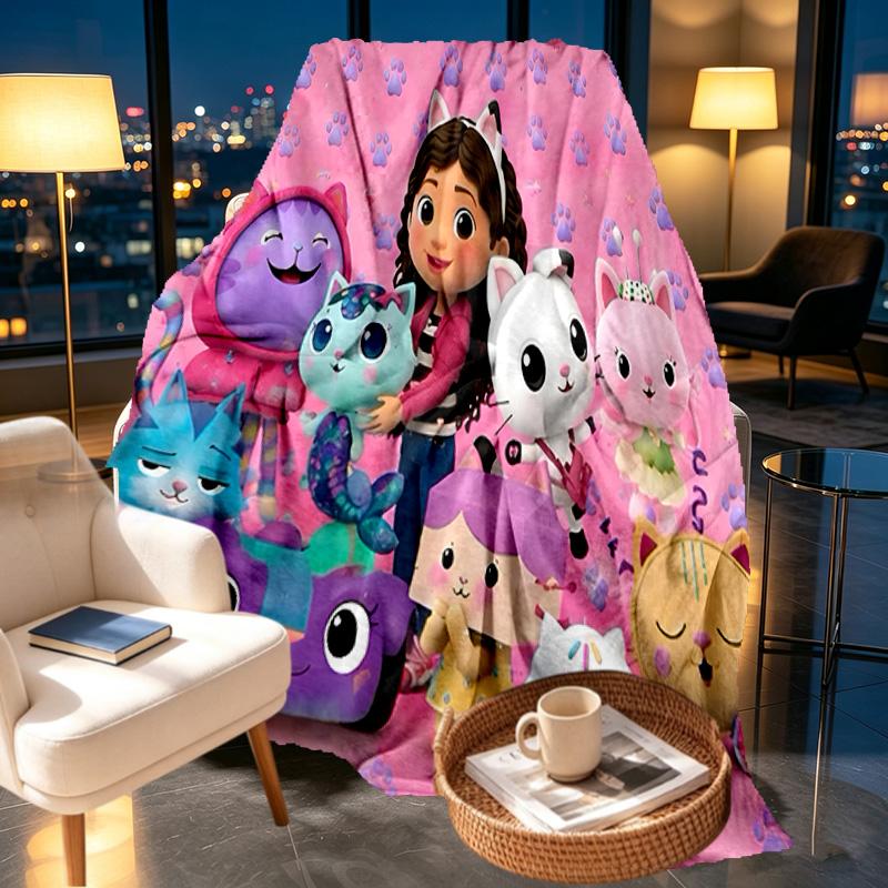 Gabby's Dollhouse Print Blanket - Soft & Comfortable, for Bedroom, Travel, Sofa, Home Decoration - Birthday Christmas Gift for Friend
