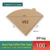 Fan-Shaped Hanging Ear Coffee Filter, Raw Wood Pulp, Drip Pour-Over, V02/04 Size.