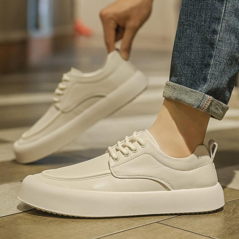 Fashion Men Lace-Up Sneakers Comfortable Vulcanize Shoe Outdoor Men Casual Skate Footwear Brand Male Flats Genuine Leather Fashion Shoes