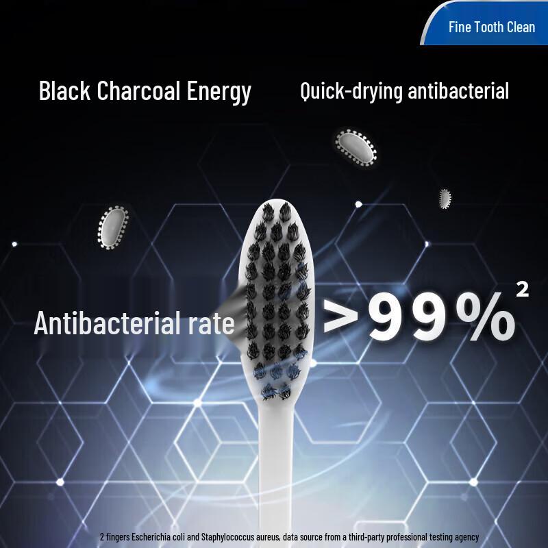 Lion Bamboo Charcoal Soft Bristle Toothbrush, 2-Pack