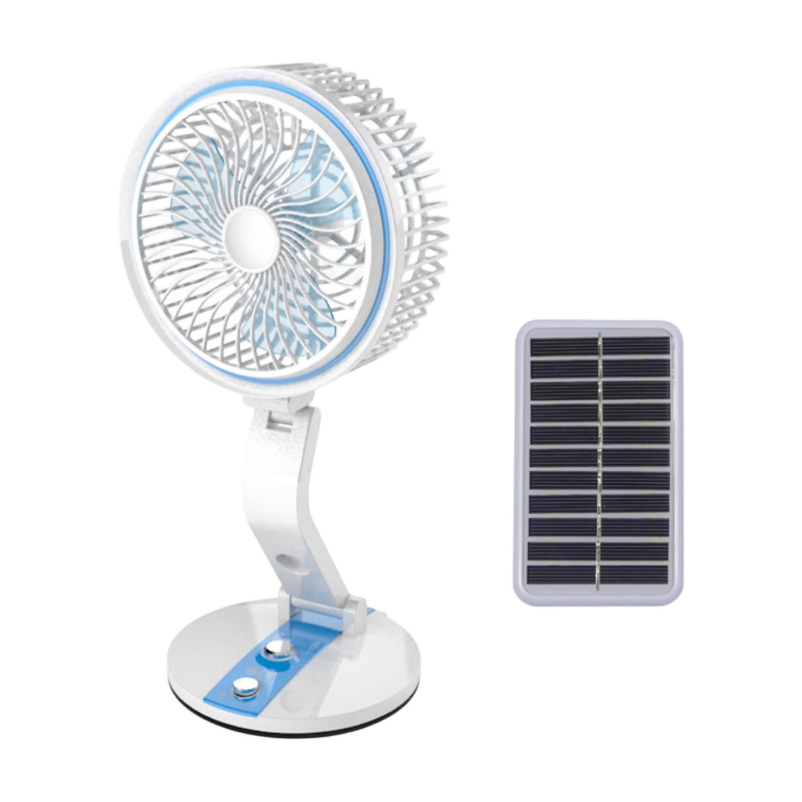 

Многофункциональная настольная лампа складная студенческое общежитие маленький электрический вентилятор солнечный вентилятор для улицы USB зарядка настенное крепление One Size синий