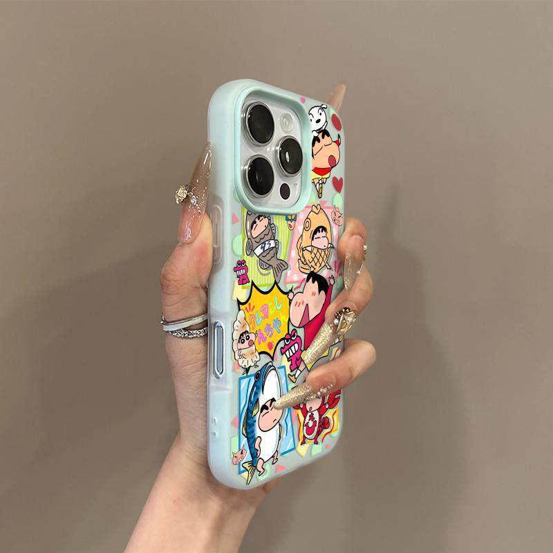Ocean Shin-chan 2-in-1 Phone Case for iPhone 14/15/16/17 Pro Max