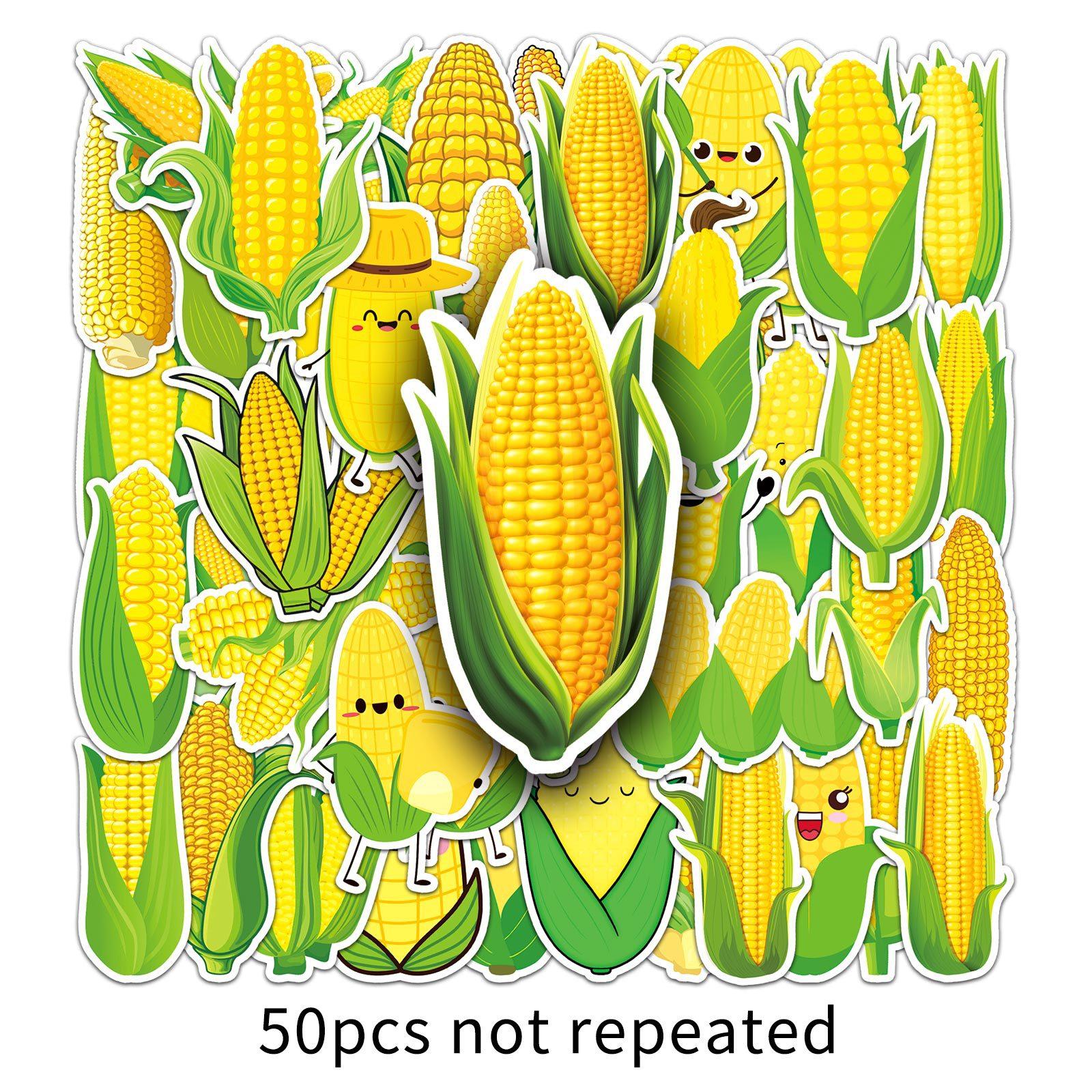 

50 Corn Doodle Creative Vegetable Cartoon Stickers Decorative Mobile Phone Case Suitcase Stickers