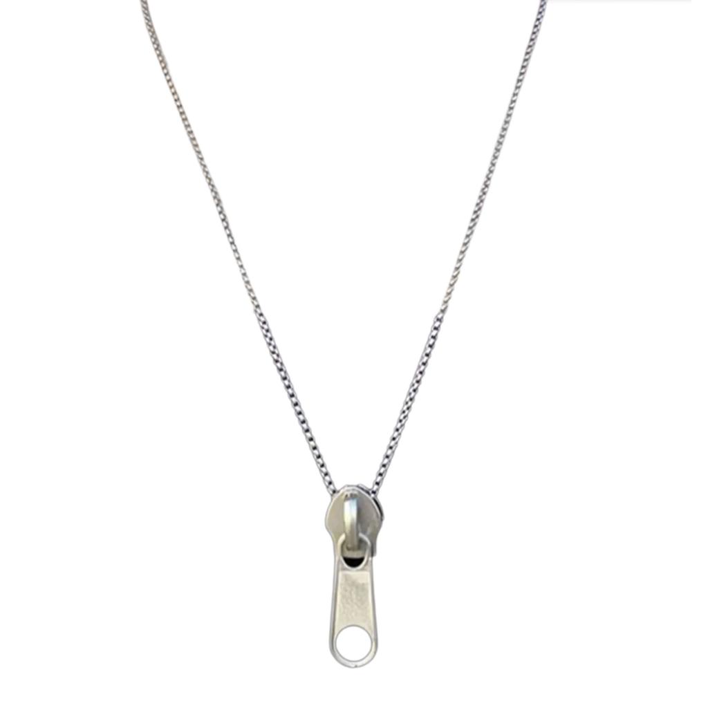 Alloy Zippers Necklace Adjustable Length Clavicle Chain Personalized Neckchain Fashionable Jewelry for Men and Women