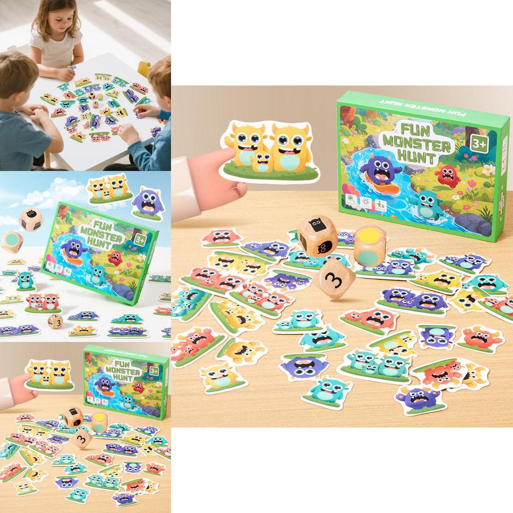 Wooden Puzzle Game For Children With Monster Pub Theme Fun Interactive Toy
