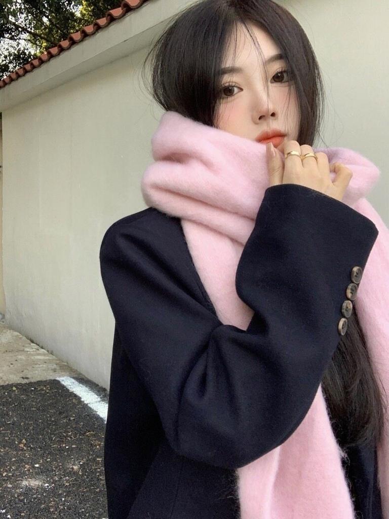 New Mohair Maillard Scarf Autumn and Winter Korean Premium Versatile Imitation Cashmere Warm Shawl