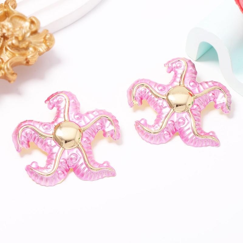 2026 New Summer Sea Star Irregular Stud Earrings for Women Exaggerated Colorful Star Personality Earrings Vacation Jewelry Gifts
