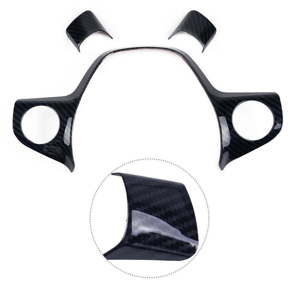 3 bucăți/set ornamente de acoperire a volanului stil fibră de carbon, stil auto, pentru Ford Focus 2012-2014, accesorii auto