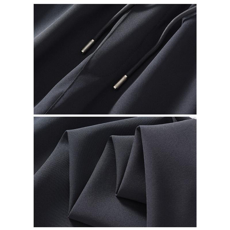 Summer New Business Ice Silk Pants Straight Elastic Waist Black Gray Trousers Breathable Simple Quick Drying Casual Suit Pants