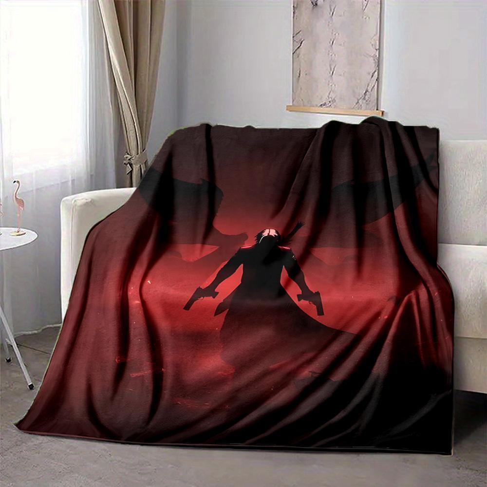 1pc Devil Wings Soft Comfortable Blanket Digital Print, All Season Multipurpose Knit Fabric Bedding, Office, Sofa Home Decor Blanket