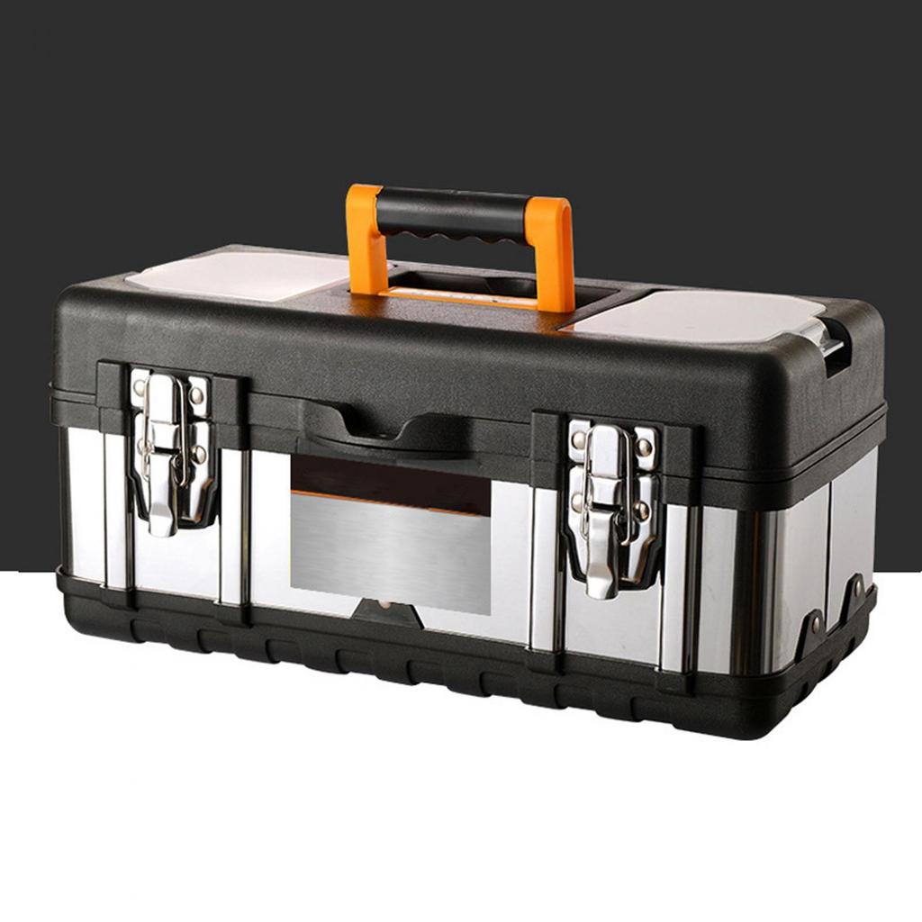 Heavy Duty Steel Toolbox for Home and Garage Organization - Secure Storage Solution with Layers