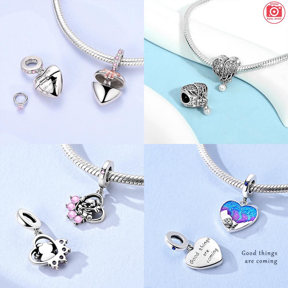 Authentic Charm Bead Charms Copper Heart Pink Zircon Bowknot Bead Charms Compatible With Bracelets Jewellery Making Diy Women Anniversary Gift Accesso