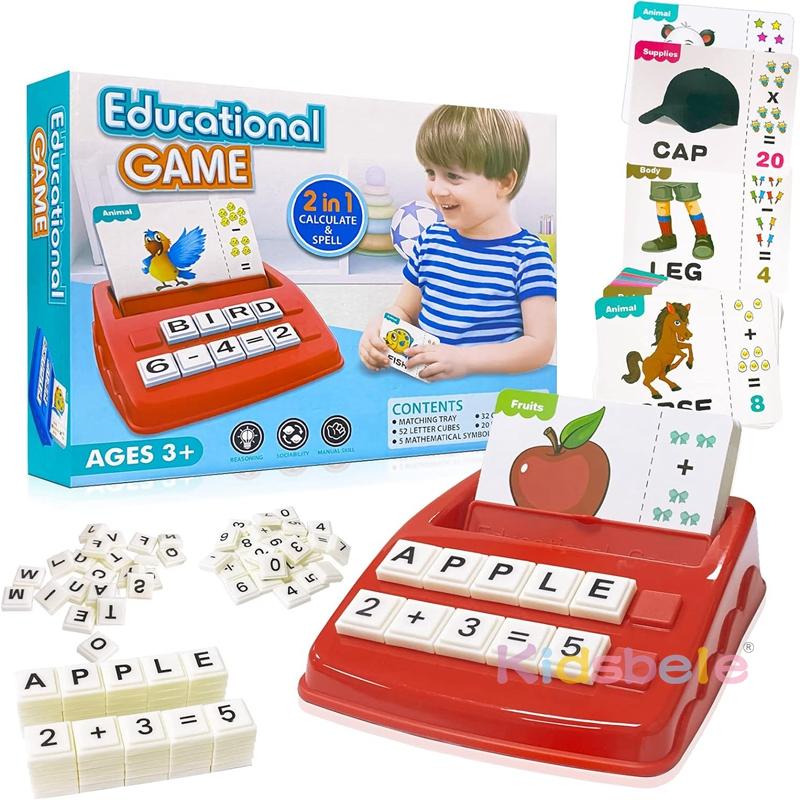 Matching Letter Game For Kids 2 in 1 Educational Toys Alphabet Spelling Reading Number Color Recognition Learning Toys Gifts