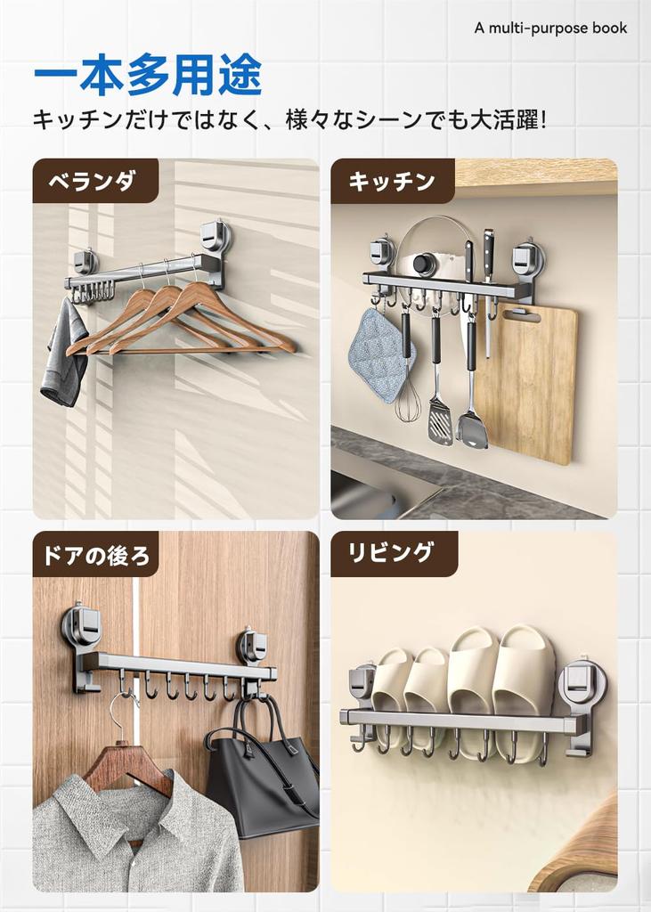 GDUOD Küchenwerkzeughaken, starker Saugnapf, doppelter beweglicher Küchensaugnapf, stark, aus Aluminium und Tragkraft bis zu 150 kg, Küchen-/Küchen-/Küchenutensilien-Haken