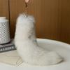Huge Fluffy Faux Fur Fox Tail Keychain Bag Charms Therian Tail Fox Tail Keychain Fur Pendant Key Chain Plush Pendant Gift For
