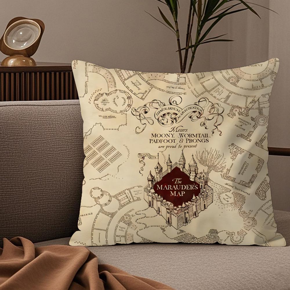 Карта Мародеров Гарри Поттер Наволочка Шелковистая Элегантный Комфорт Диван-кровать Невидимая Молния 30cmx30cm
