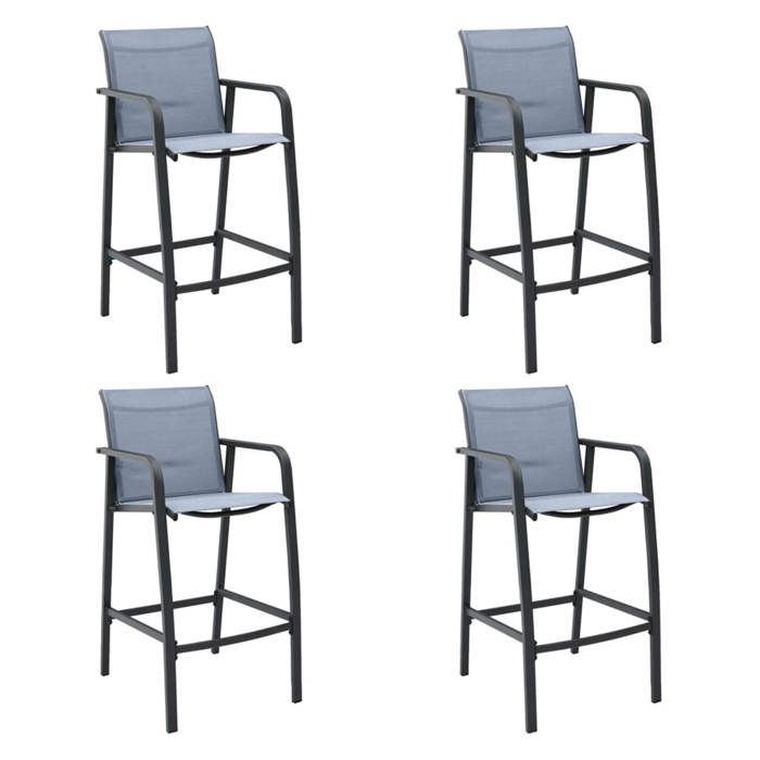 VidaXL 4x Chaises de Bar de Jardin Siège de Comptoir Chaise de Balcon Siège de Patio Chaise d'Extérieur Terrasse Salle à 48119