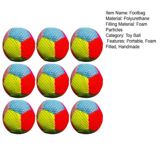 1/3/6/9Pcs Colorful Beanbag Handmade Foam Filled Throwing Ball Footbag Kids Adults Indoor Outdoor Courtyard Play Soft Kickball Toy