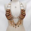 Mehrschichtige Körperkette Harness Perlen-Brustkette Mode-Körperkette BH Nachtclub Party Körper Schmuck Zubehör Geschenke