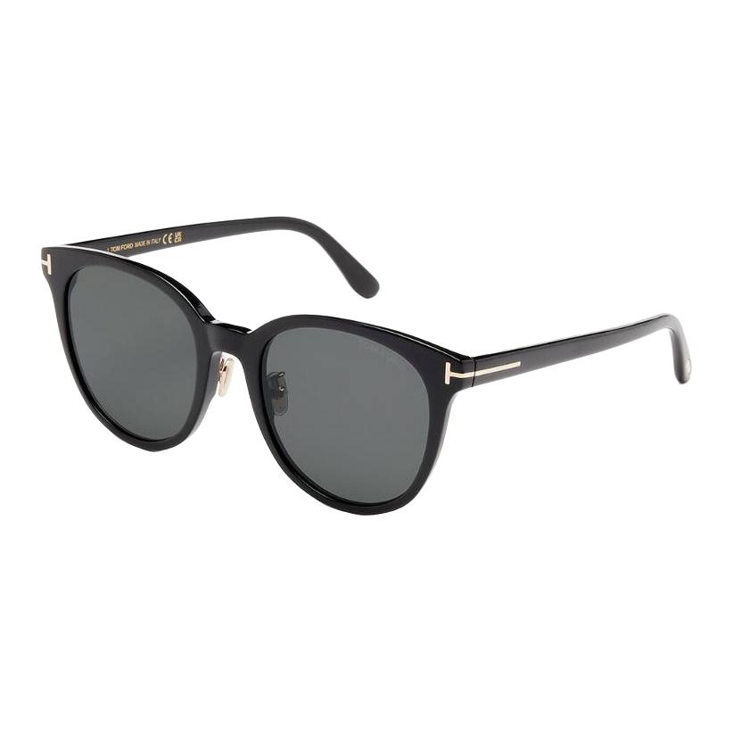 Tom Ford Oval Sunglasses With Logo Unisex sunglasses Black TF1133K5501A 55,Black