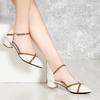 Women Cute Beige High Quality Office Career Square Heel Shoes Lady Sexy Party Elegant Black Buckle Shoes Ga85