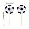 24 Stück/Set Fußball Cupcake Topper - Sportthema Partydekorationen für Babypartys, Hochzeiten & Geburtstage
