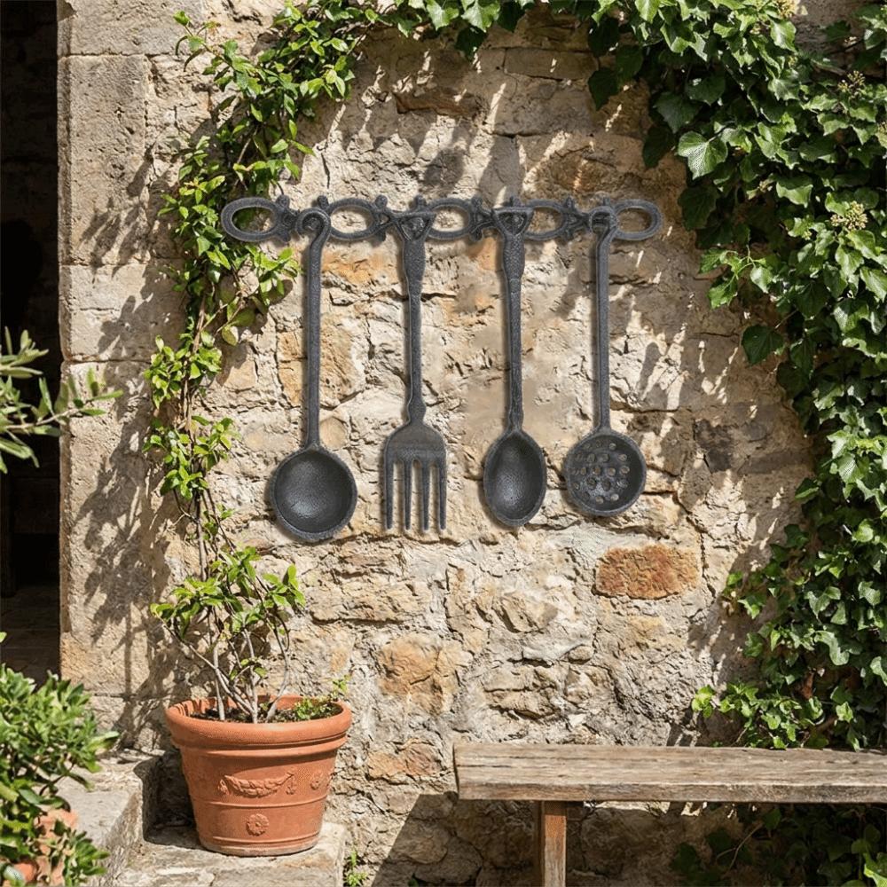 Décor Mural Style Rustique Forme Couverts Accroche Murale Ustensile Mural Ferme
