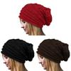 Women's Retro Pleated Edge Pullover Hat Cozy Knitted Beanie For Winter Sports