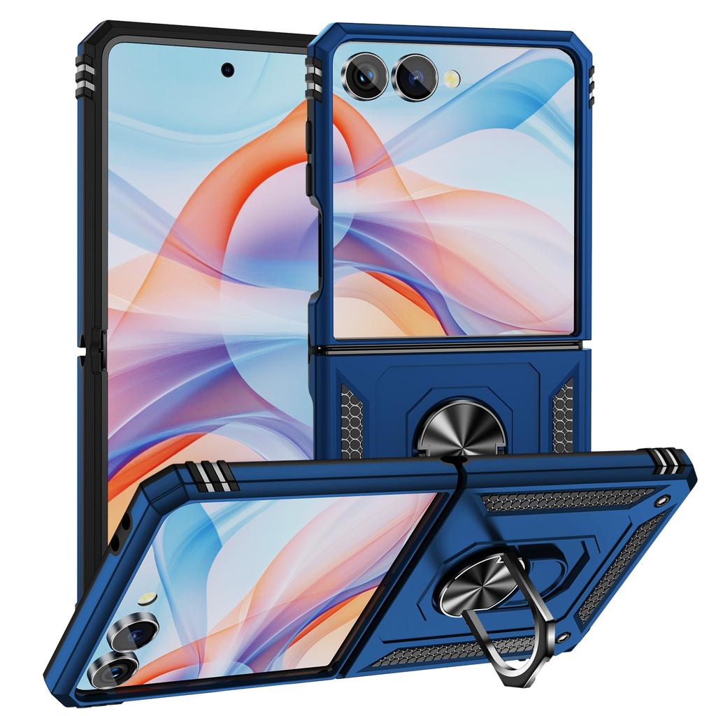 Military-grade Shockproof Phone Case For Samsung Galaxy Z Flip 7 Armor Ring Stand Holder Protective Case For Z Flip 7 FE 6 5 4 3