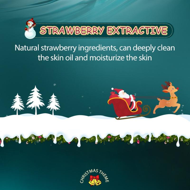 Christmas Strawberry Amino Acid Cleansing Mousse SADOER Cleansing Facial cleanser