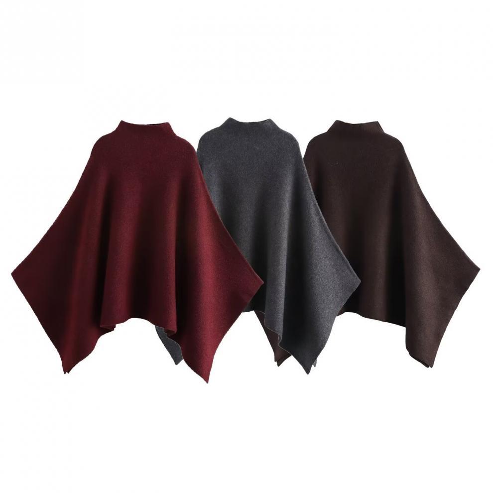 European and American Style, New Women's Clothing, Fashionable, Versatile, Cross-border Asymmetrical Knitted Cape Jacket