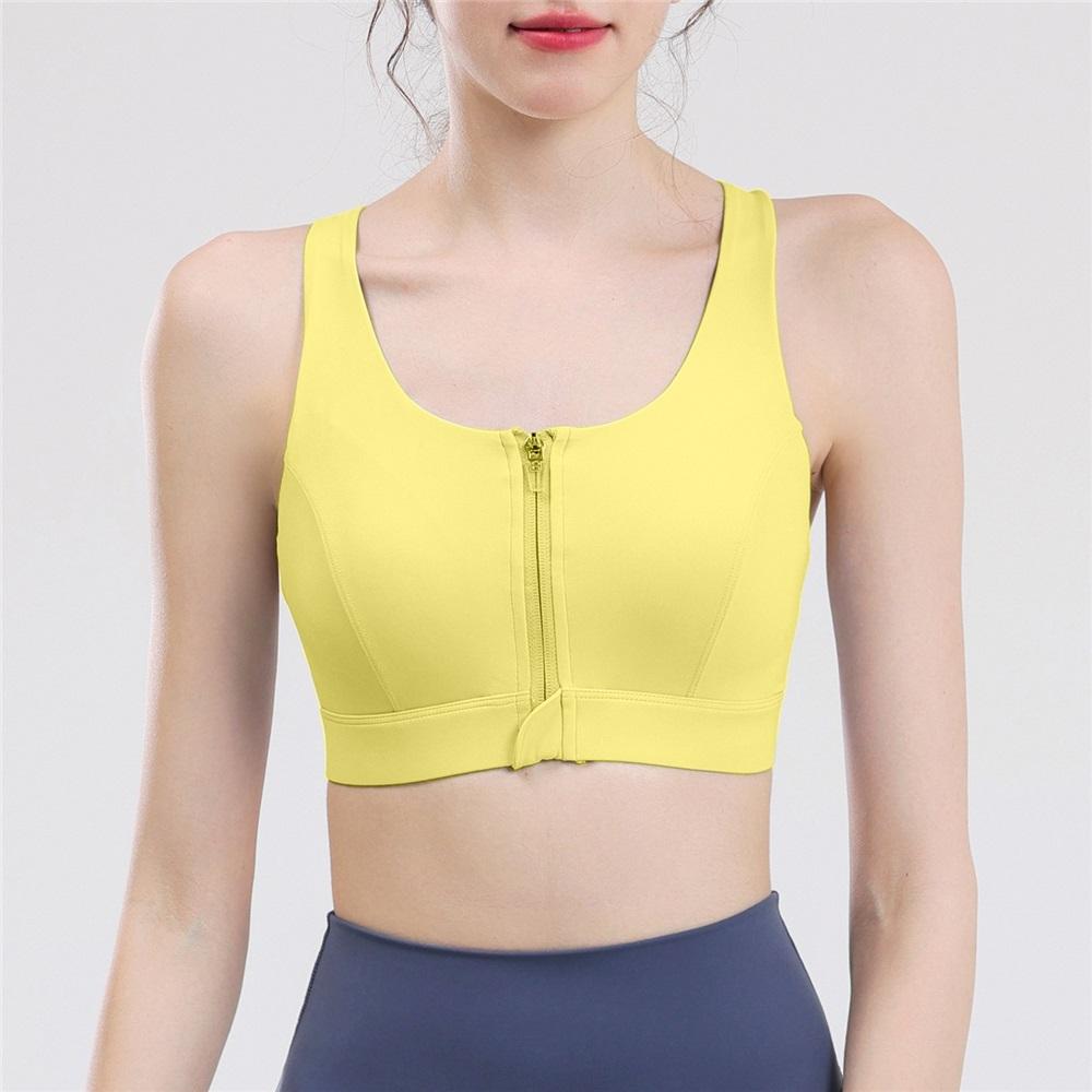 

Слитное спортивное нижнее белье с передней молнией для женщин, высокопрочный противоударный бюстгальтер для бега и фитнеса, жилет для пилатеса и йоги XL