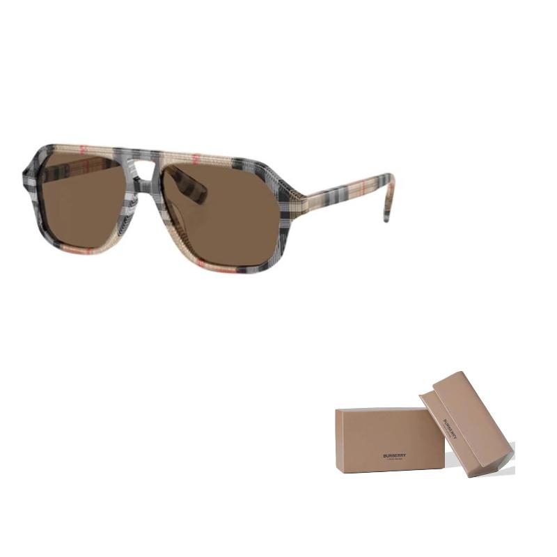 Burberry Vintage Check Graphic Print Acetate Irregular Sunglasses Kids Multicolor