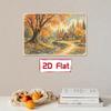 Autumn Forest Cabin Stream Sign 7.87x11.81in Nature Wall Decor Plaque Thanksgiving Gift for Study Hallway